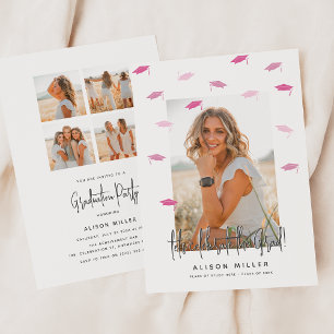 Modern Afstuderen Afstuderen Celebration Pink Kaart