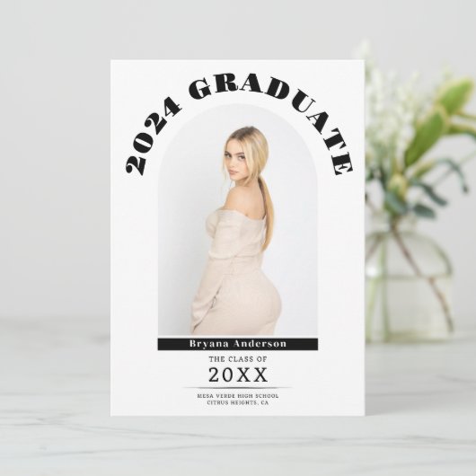 Modern Afstuderen Afstuderen foto aankondiging (Staand voorkant)