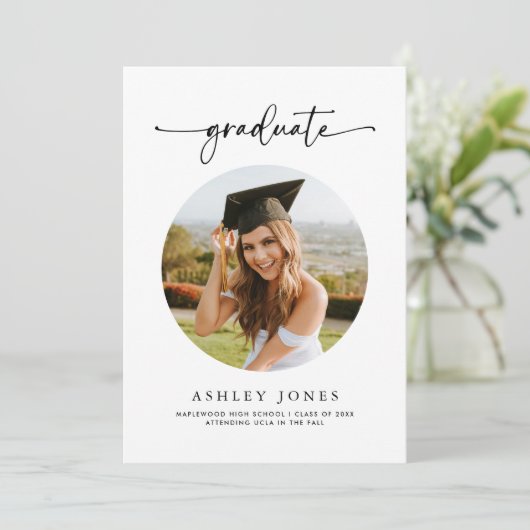 Modern Afstuderen Afstuderen Foto Aankondiging (Staand voorkant)