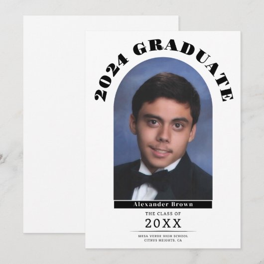 Modern Afstuderen Afstuderen foto aankondiging (Voorkant / Achterkant)