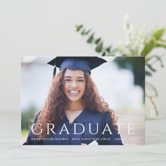 Modern Afstuderen Afstuderen Foto Aankondiging (Staand voorkant)