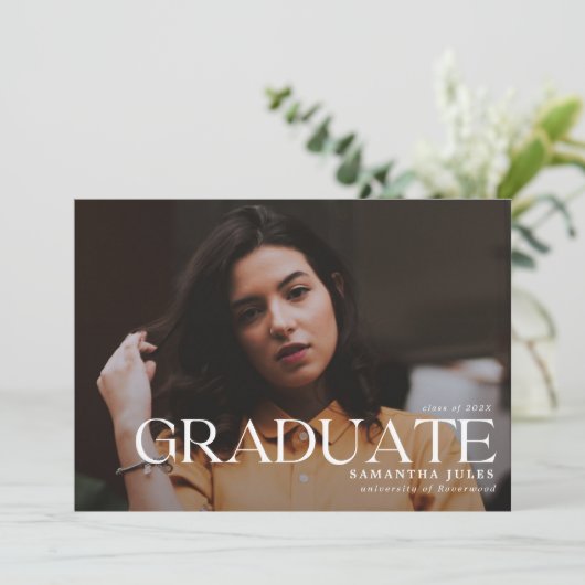 Modern Afstuderen Afstuderen Foto Kaart (Staand voorkant)