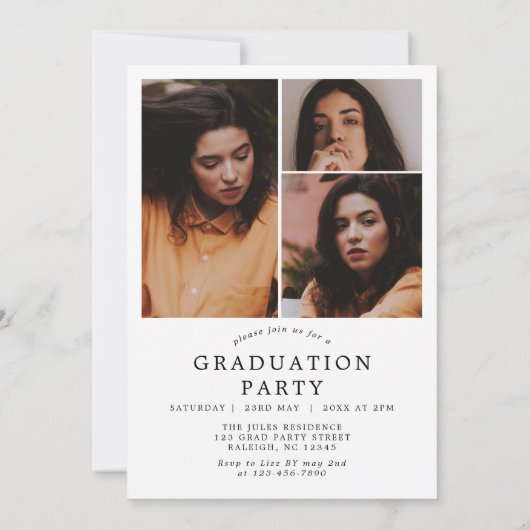 Modern Afstuderen Afstuderen Foto Kaart (Achterkant)