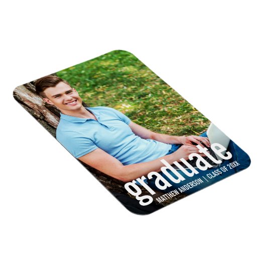 Modern Afstuderen Afstuderen Foto Magneet (Rechterzijde)