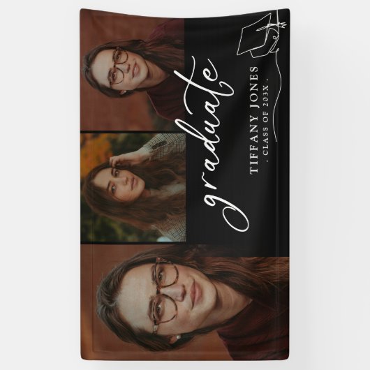 Modern Afstuderen Afstuderen Foto Spandoek (Verticaal)