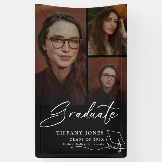 Modern Afstuderen Afstuderen Foto Spandoek (Verticaal)