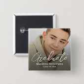 Modern Afstuderen Afstuderen Foto Vierkante Button 5,1 Cm (Voorkant /achterkant)