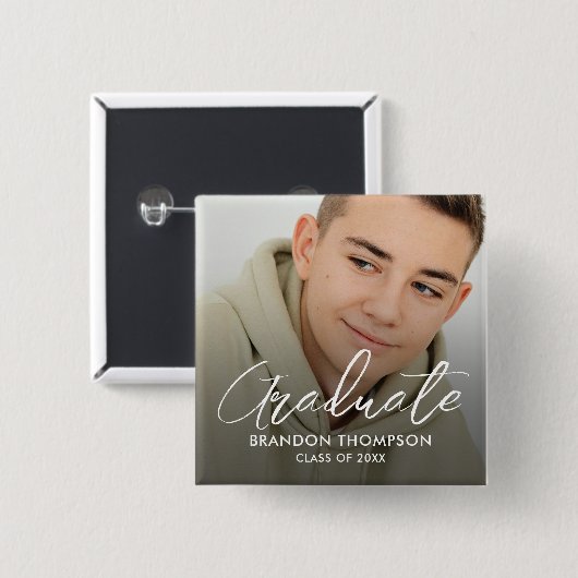 Modern Afstuderen Afstuderen Foto Vierkante Button 5,1 Cm (Voorkant /achterkant)