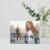 Modern Afstuderen | Afstuderen fotopartij nodigt u Uitnodiging Briefkaart (Staand voorkant)