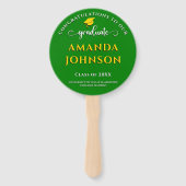 Modern Afstuderen Afstuderen groen voor foto's Handwaaier (Achterkant)