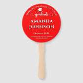 Modern Afstuderen Afstuderen met fotorood Handwaaier (Achterkant)