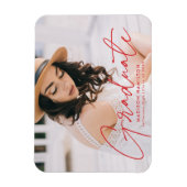 Modern Afstuderen Afstuderen Rode Script-foto Magneet (Verticaal)