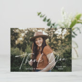 Modern Afstuderen Afstuderen van de Foto van White Bedankkaart (Staand voorkant)