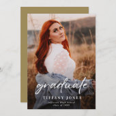 Modern Afstuderen Afstuderen voor foto's in wit sc Aankondiging (Voorkant / Achterkant)