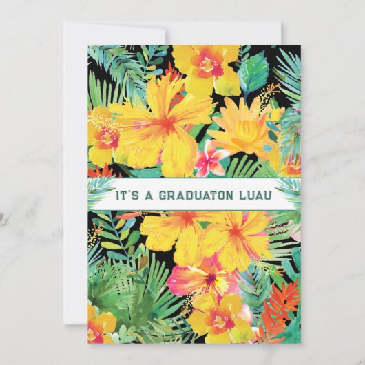 Modern Afstuderen Aloha Tropical Luau Kaart (Achterkant)