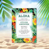 Modern Afstuderen Aloha Tropical Luau Kaart