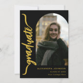 Modern Afstuderen Arch Photo Gold Script Aankondiging (Voorkant)