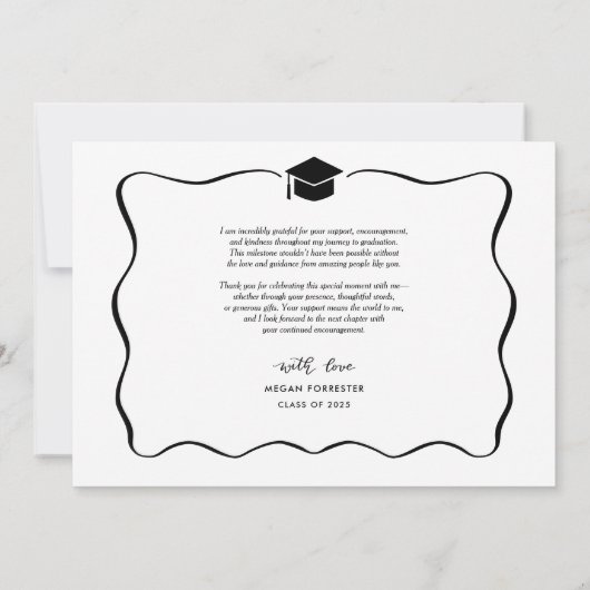 Modern Afstuderen Bedankt Script Foto (Achterkant)
