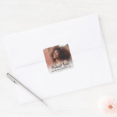 Modern Afstuderen Bedankt Script | Foto Vierkante Sticker (Envelop)