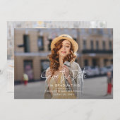 Modern Afstuderen Bewaar de datum Afstudeerder Fot Aankondiging (Voorkant / Achterkant)