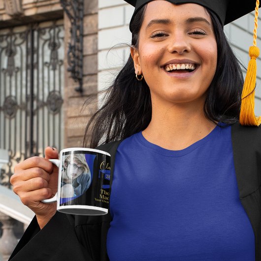 Modern Afstuderen Black Blue Wave Tweekleurige Koffiemok