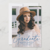 Modern Afstuderen blauw Afstuderen van de Foto van Aankondiging (Voorkant)