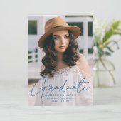 Modern Afstuderen blauw Afstuderen van de Foto van Aankondiging (Staand voorkant)