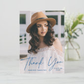 Modern Afstuderen blauw Afstuderen van de Foto van Bedankkaart (Staand voorkant)