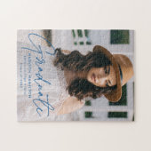 Modern Afstuderen blauw Afstuderen van de Foto van Legpuzzel (Horizontaal)