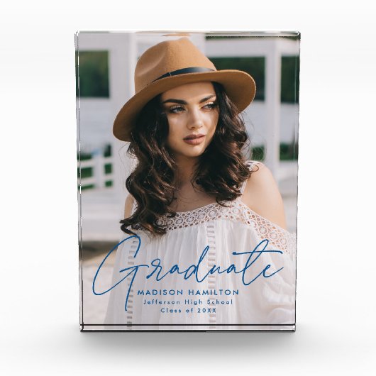 Modern Afstuderen blauw Afstuderen voor script Fotoblokken (Voorkant)