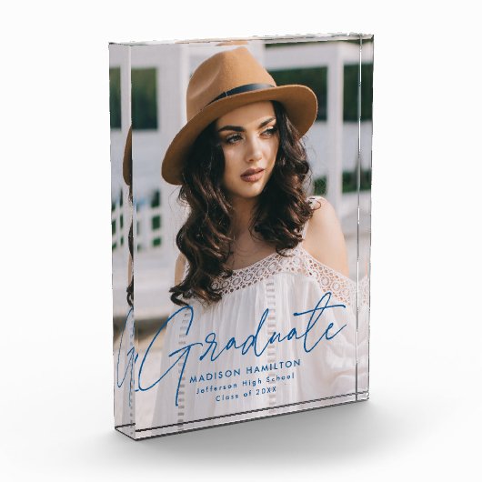 Modern Afstuderen blauw Afstuderen voor script Fotoblokken (Links)