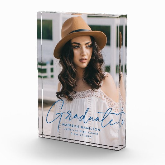 Modern Afstuderen blauw Afstuderen voor script Fotoblokken (Rechts)