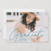 Modern Afstuderen Blauwgroen Afstuderen van de Fot Aankondiging (Voorkant)