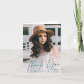 Modern Afstuderen Blauwgroen Afstuderen van de Fot Bedankkaart (Voorkant)