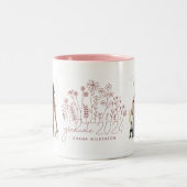 Modern Afstuderen Blooming Wilde Afstuderen Tweekleurige Koffiemok (Center)