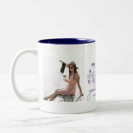 Modern Afstuderen Blooming Wilde Afstuderen Tweekleurige Koffiemok (Links)