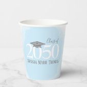 Modern Afstuderen Blue Waterverf Class of Papieren Bekers (Voorkant)