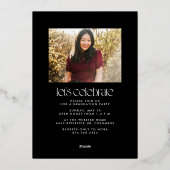 Modern afstuderen bold twee foto afstuderen folie uitnodiging (Achterkant)