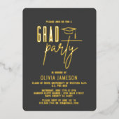 Modern Afstuderen Calligrafiescript | Fotopartij Folie Uitnodiging (Voorkant)