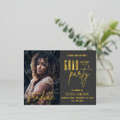 Modern Afstuderen Calligrafiescript | Fotopartij Folie Uitnodiging Briefkaart (Staand Voorkant)