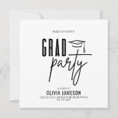 Modern Afstuderen Calligrafiescript | Fotopartij Kaart (Voorkant)