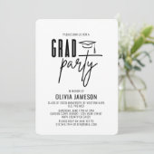 Modern Afstuderen Calligrafiescript | Fotopartij Kaart (Staand voorkant)