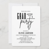 Modern Afstuderen Calligrafiescript | Fotopartij Kaart (Voorkant)