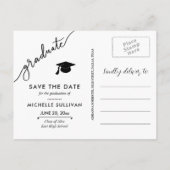 Modern Afstuderen Casual script | Afstudeerder twe Aankondigingskaart (Achterkant)