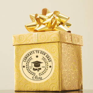 Modern Afstuderen Class Jaar Custom Kleur & Tekst Ronde Sticker