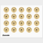 Modern Afstuderen Class Jaar Custom Kleur & Tekst Ronde Sticker (Vel)
