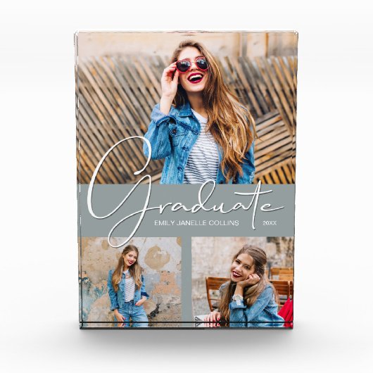 Modern Afstuderen collage op grijs Fotoblokken (Voorkant)