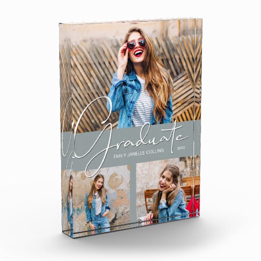 Modern Afstuderen collage op grijs Fotoblokken (Links)