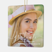 Modern Afstuderen Custom 2 Foto Afstudeerder Afstu Keramisch Ornament (Links)