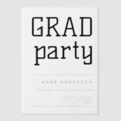 Modern Afstuderen Custom Party Overlay Vellum Uitnodigingen (Voorkant)